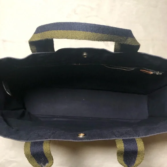 Hermes Authentic Fourre Tout Navy/Green Tote Bag,GUC. - Picture 11 of 17